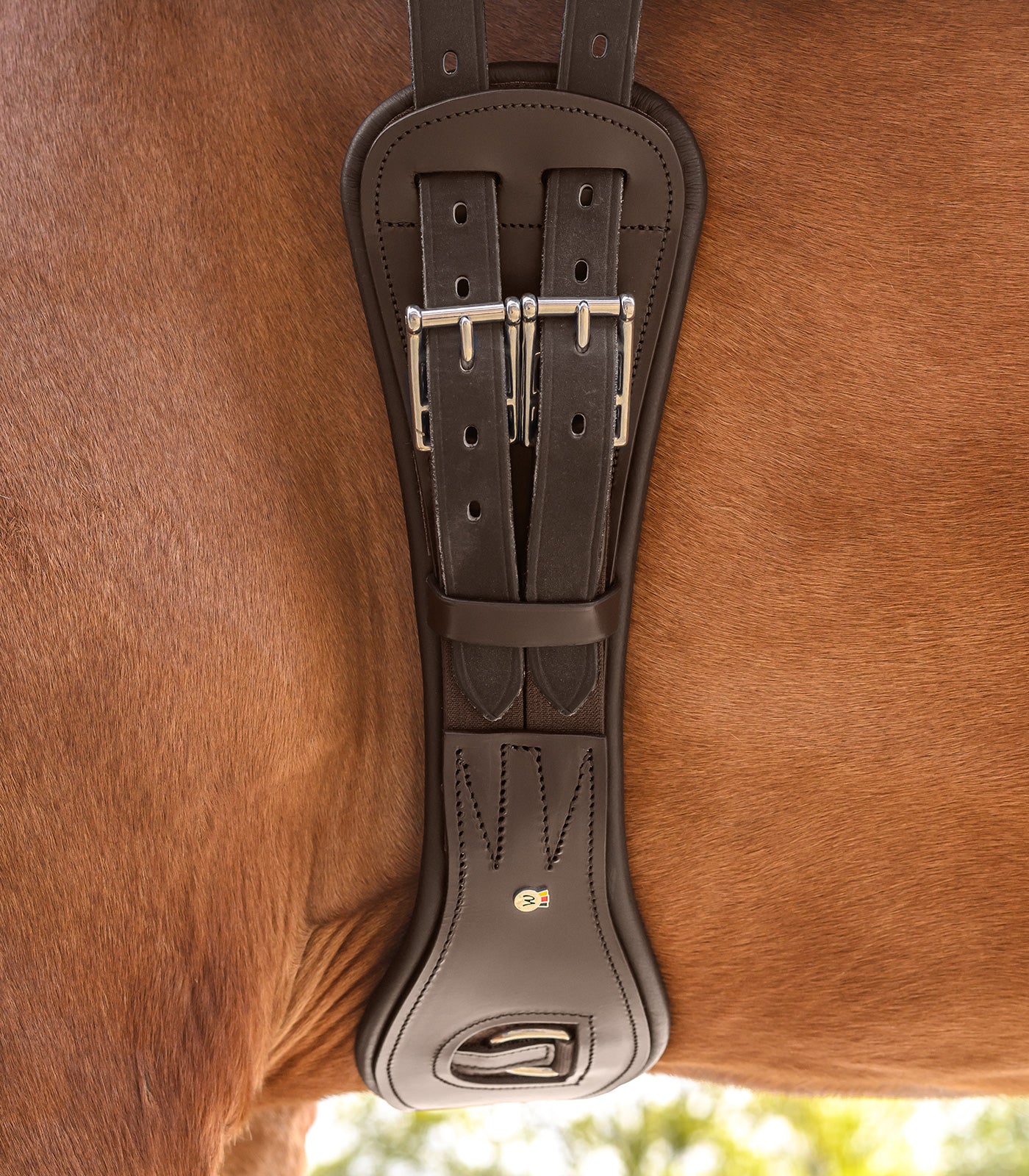 Waldhausen - X-Line Leather Short Girth with ring, brown, 75 cm