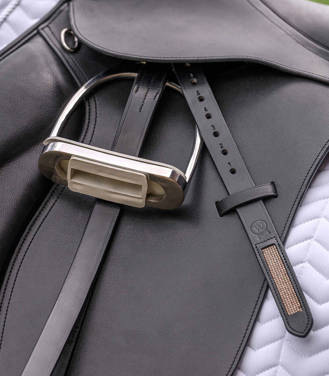 Waldhausen - Stirrup leather Rosé, X-Line, black