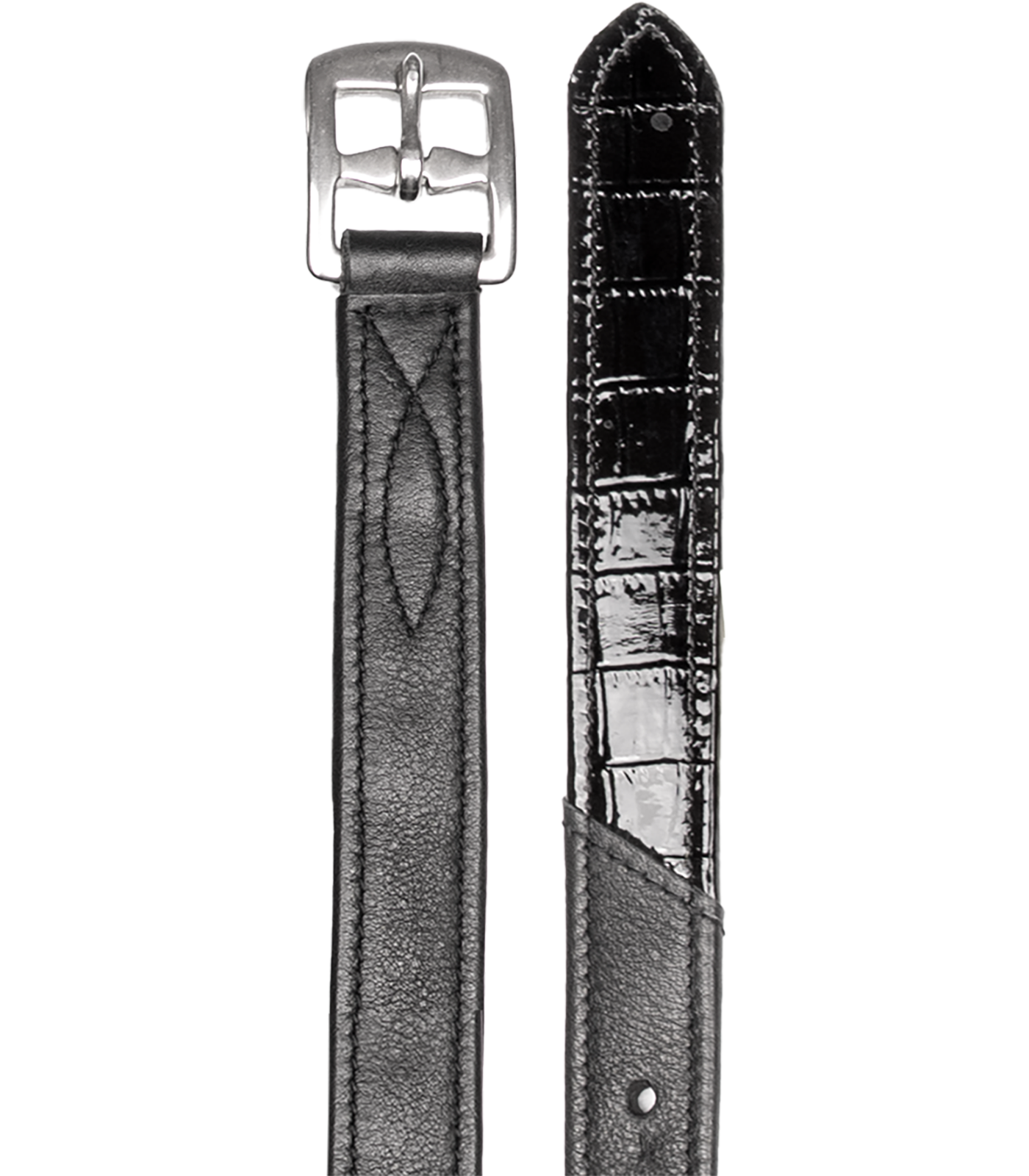 Waldhausen - Leather Stirrups Croco, X-Line, black
