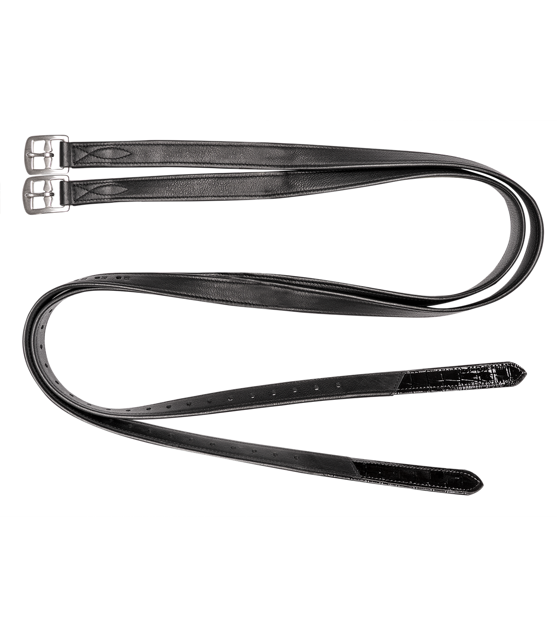 Waldhausen - Leather Stirrups Croco, X-Line, black