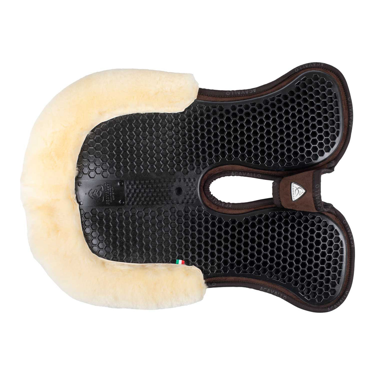 Acavallo - Underlag, memory foam, manke-fri, ruskind, lammeskind bag, Hexagonal gel, front riser