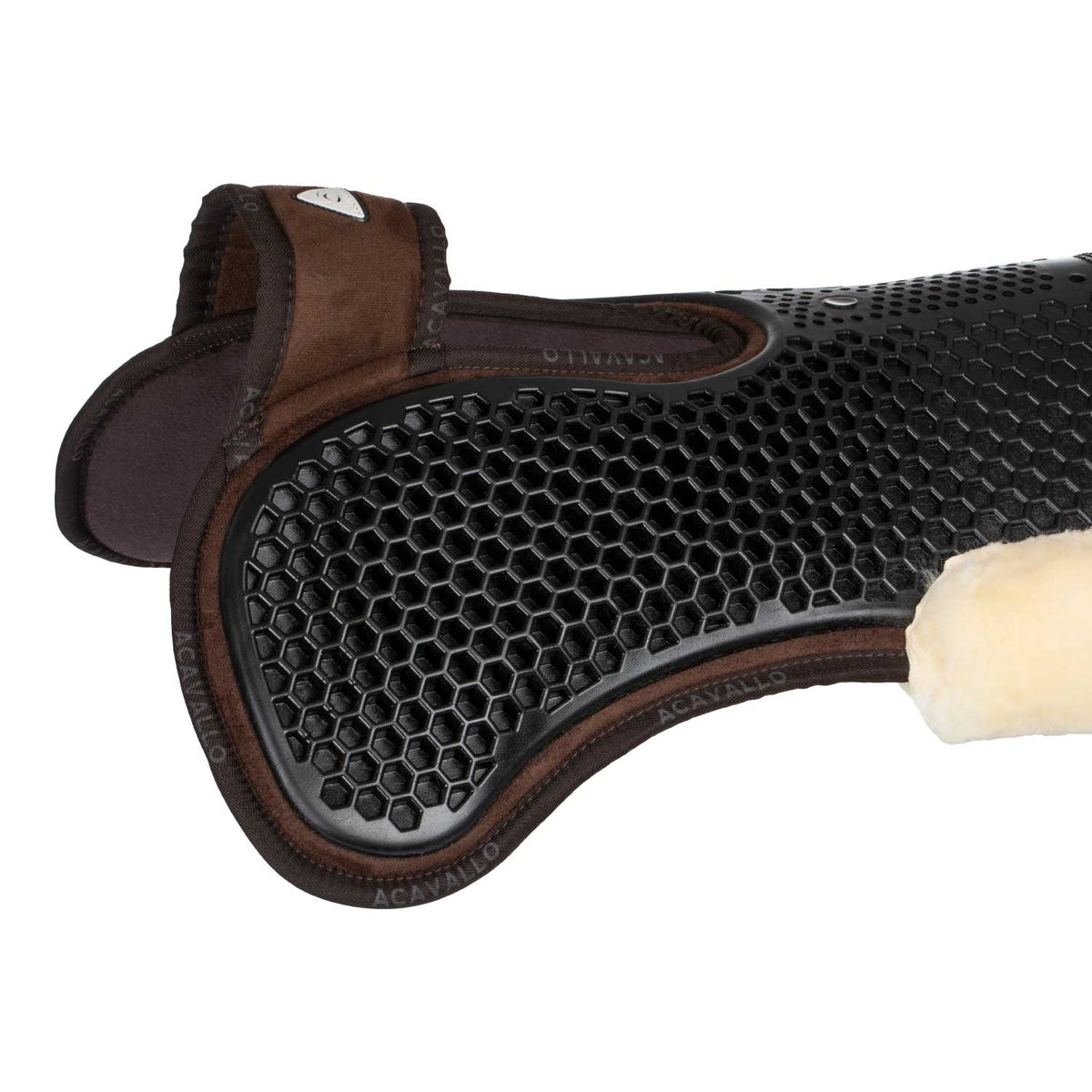 Acavallo - Underlag, memory foam, manke-fri, ruskind, lammeskind bag, Hexagonal gel, front riser