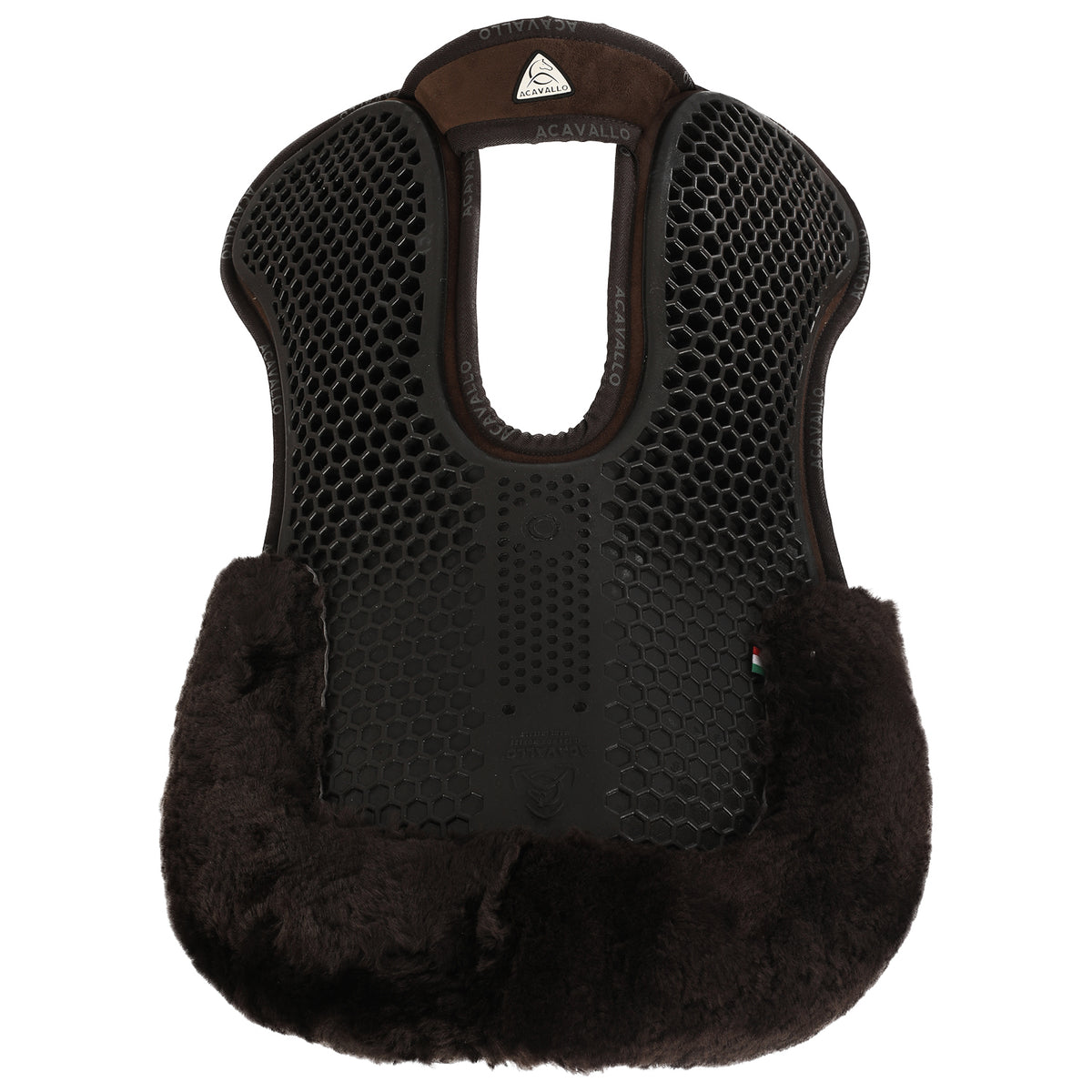 Acavallo - Underlag, memory foam, manke-fri, ruskind, lammeskind bag, Hexagonal gel, front riser