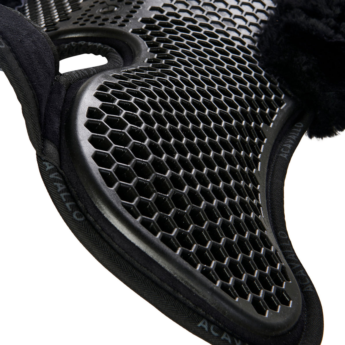 Acavallo - Underlag, memory foam, manke-fri, ruskind, lammeskind bag, Hexagonal gel, front riser