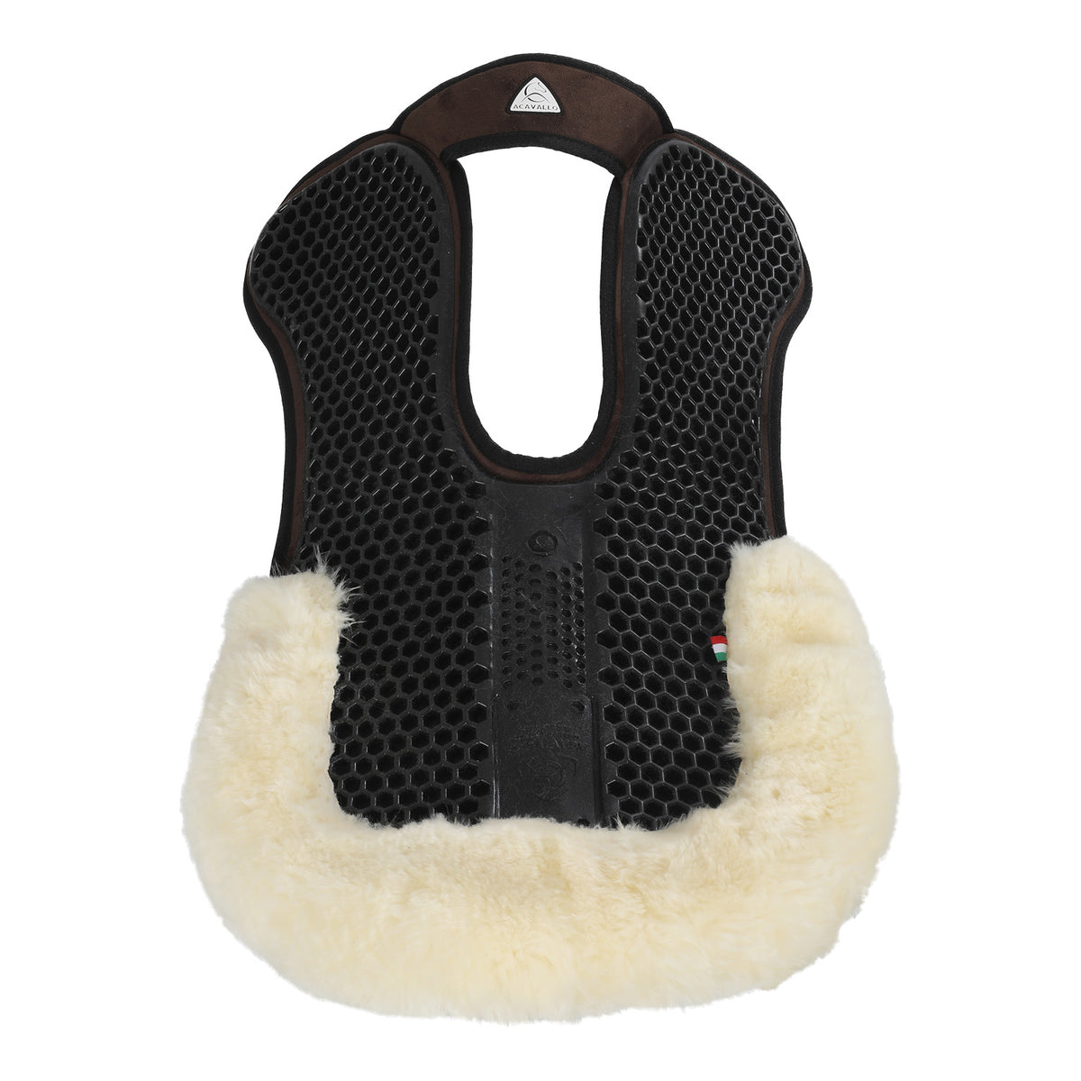Acavallo - Underlag, Slim pad, manke-fri, ruskind, lammeskind bag, Hexagonal gel, flat