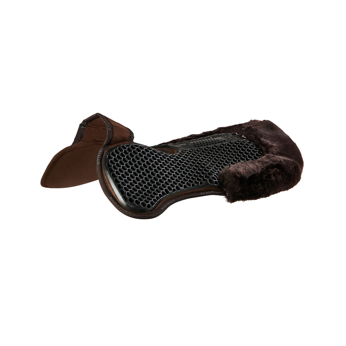 Acavallo - Underlag, memory foam, manke-fri, ruskind, lammeskind bag, Hexagonal gel, flat