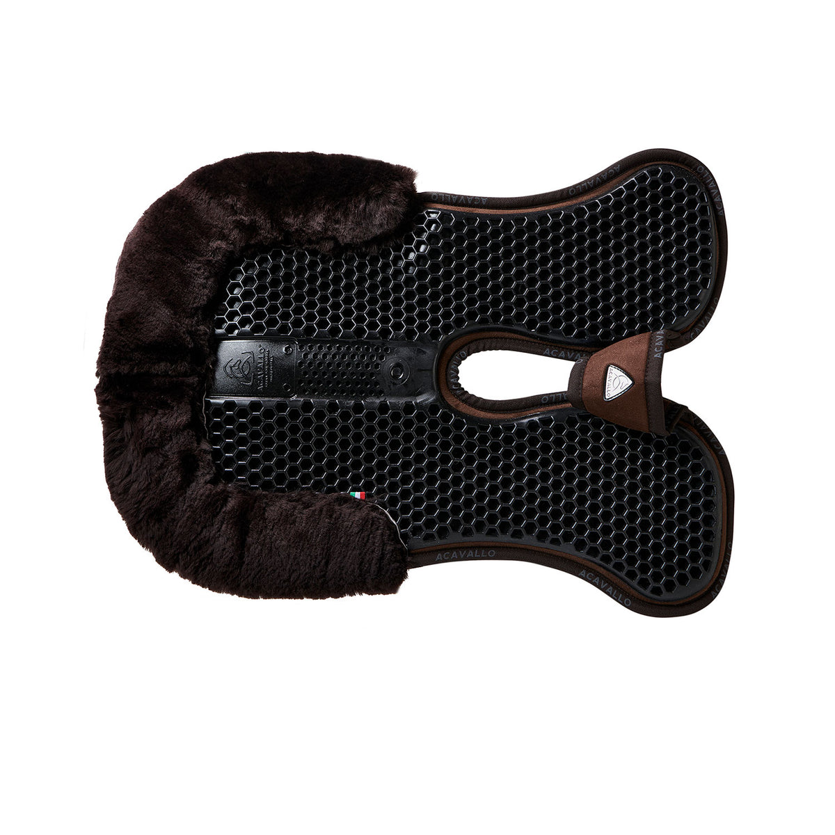 Acavallo - Underlag, memory foam, manke-fri, ruskind, lammeskind bag, Hexagonal gel, flat