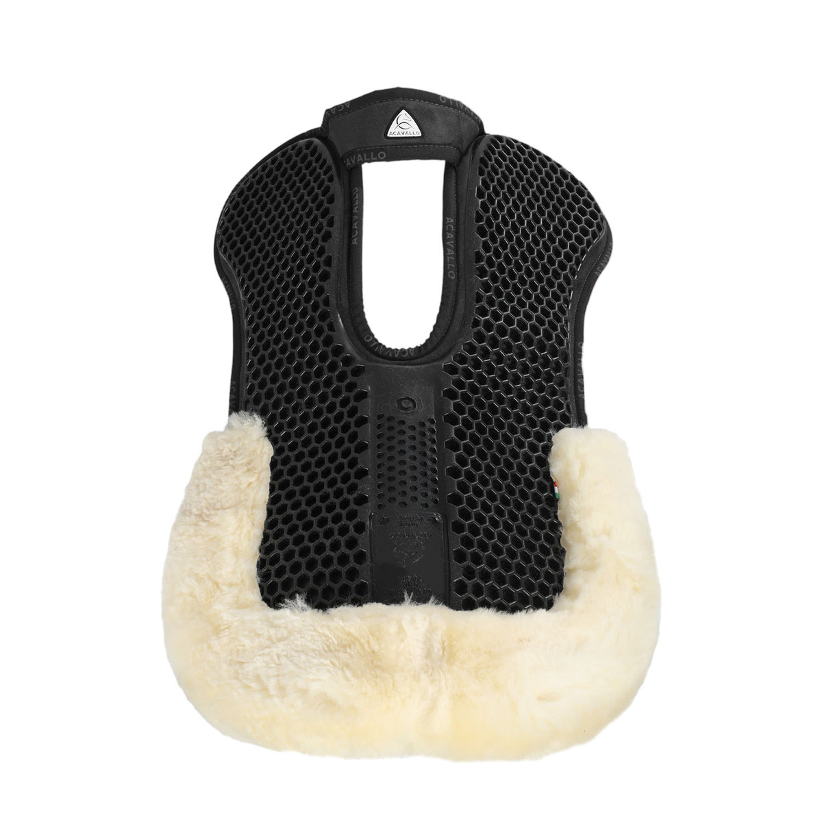 Acavallo - Underlag, memory foam, manke-fri, ruskind, lammeskind bag, Hexagonal gel, flat