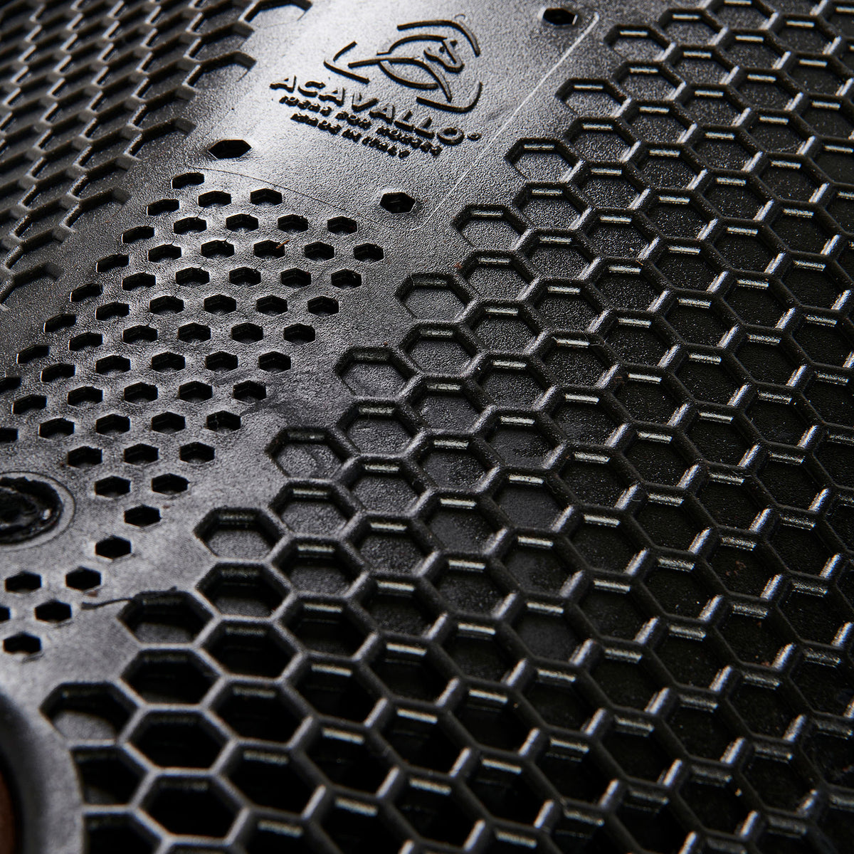 Acavallo - Underlag, Slim pad, manke-fri, ruskind, Hexagonal gel, front riser