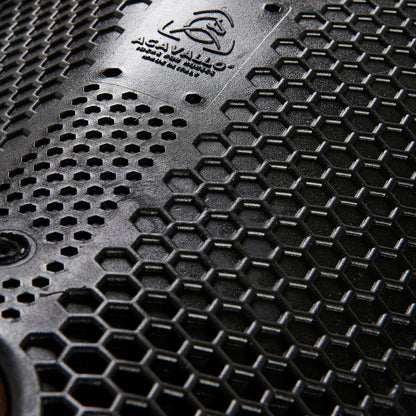 Acavallo - Underlag, Slim pad, manke-fri, ruskind, Hexagonal gel, front riser