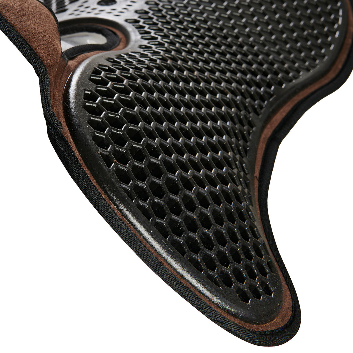 Acavallo - Underlag, Slim pad, manke-fri, ruskind, Hexagonal gel, front riser