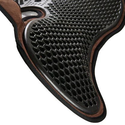 Acavallo - Underlag, Slim pad, manke-fri, ruskind, Hexagonal gel, front riser