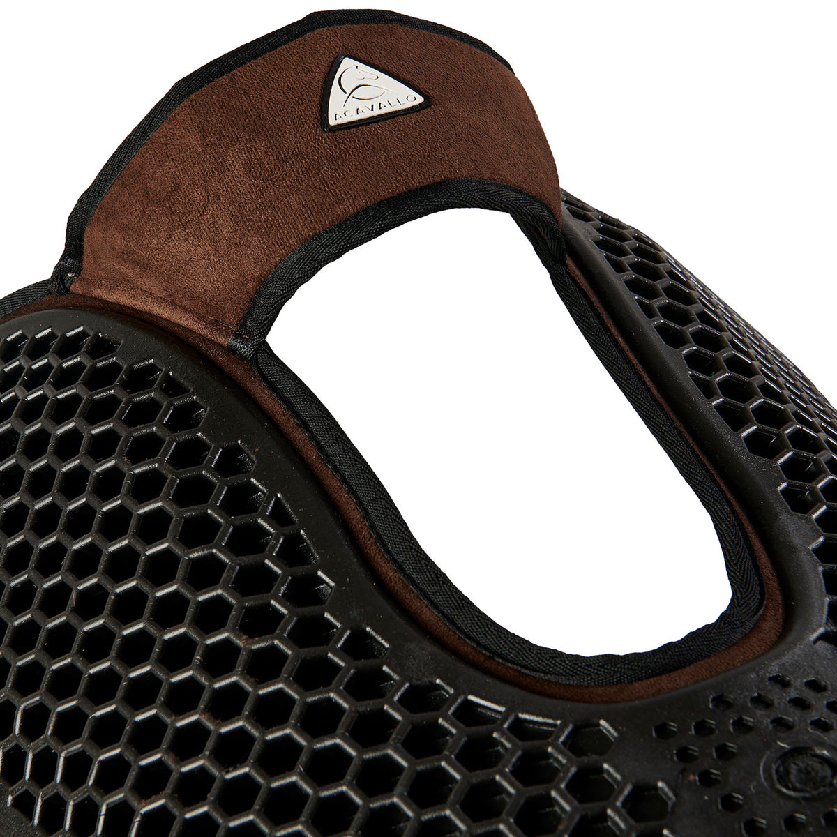Acavallo - Underlag, Slim pad, manke-fri, ruskind, Hexagonal gel, front riser