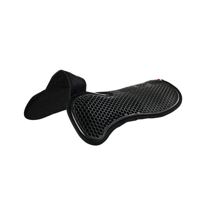 Acavallo - Underlag, Slim pad, manke-fri, ruskind, Hexagonal gel, front riser