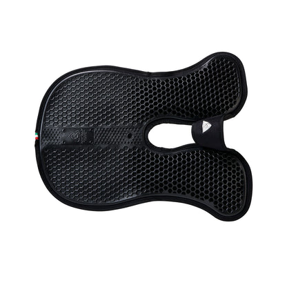 Acavallo - Underlag, Slim pad, manke-fri, ruskind, Hexagonal gel, front riser
