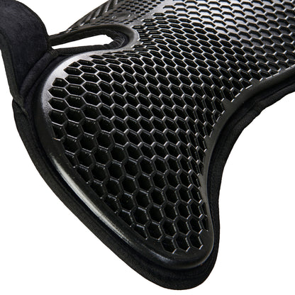 Acavallo - Underlag, Slim pad, manke-fri, ruskind, Hexagonal gel, front riser