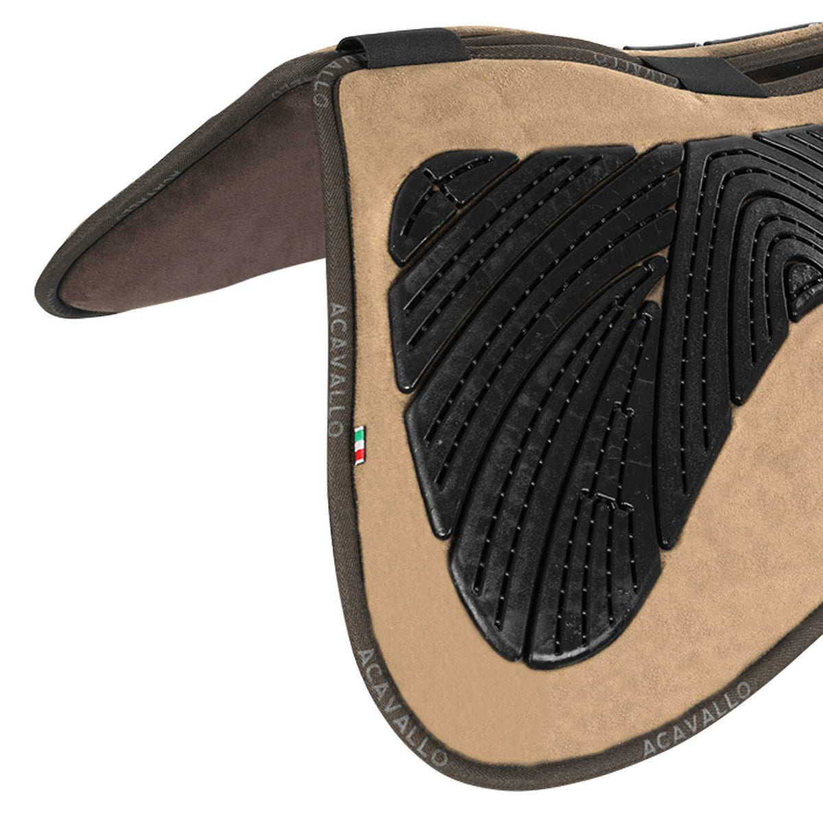 Acavallo - Half pad, memory foam, ruskind, kunstigt lammeskind, gel grip, flat