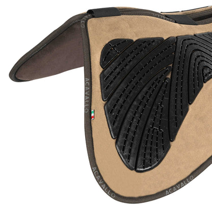 Acavallo - Half pad, memory foam, ruskind, kunstigt lammeskind, gel grip, flat