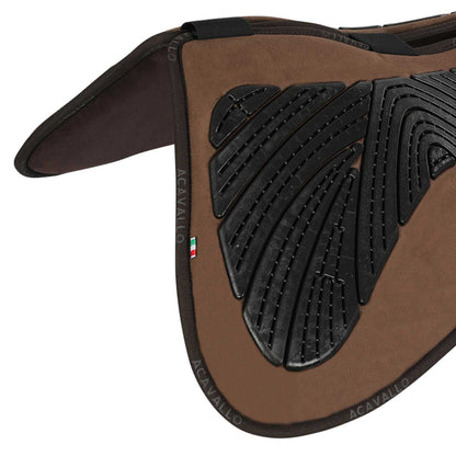Acavallo - Half pad, memory foam, ruskind, kunstigt lammeskind, gel grip, flat