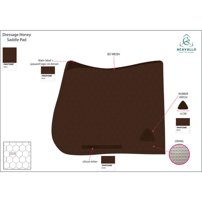 Acavallo - Sadelunderlag, dressur, Honey
