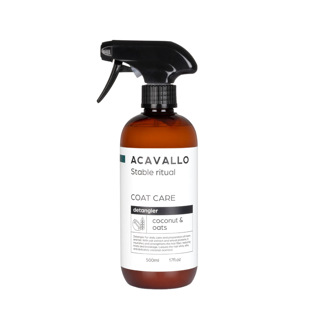 Acavallo - Manke- og halespray, kokos, havre og biotin, 500 ml