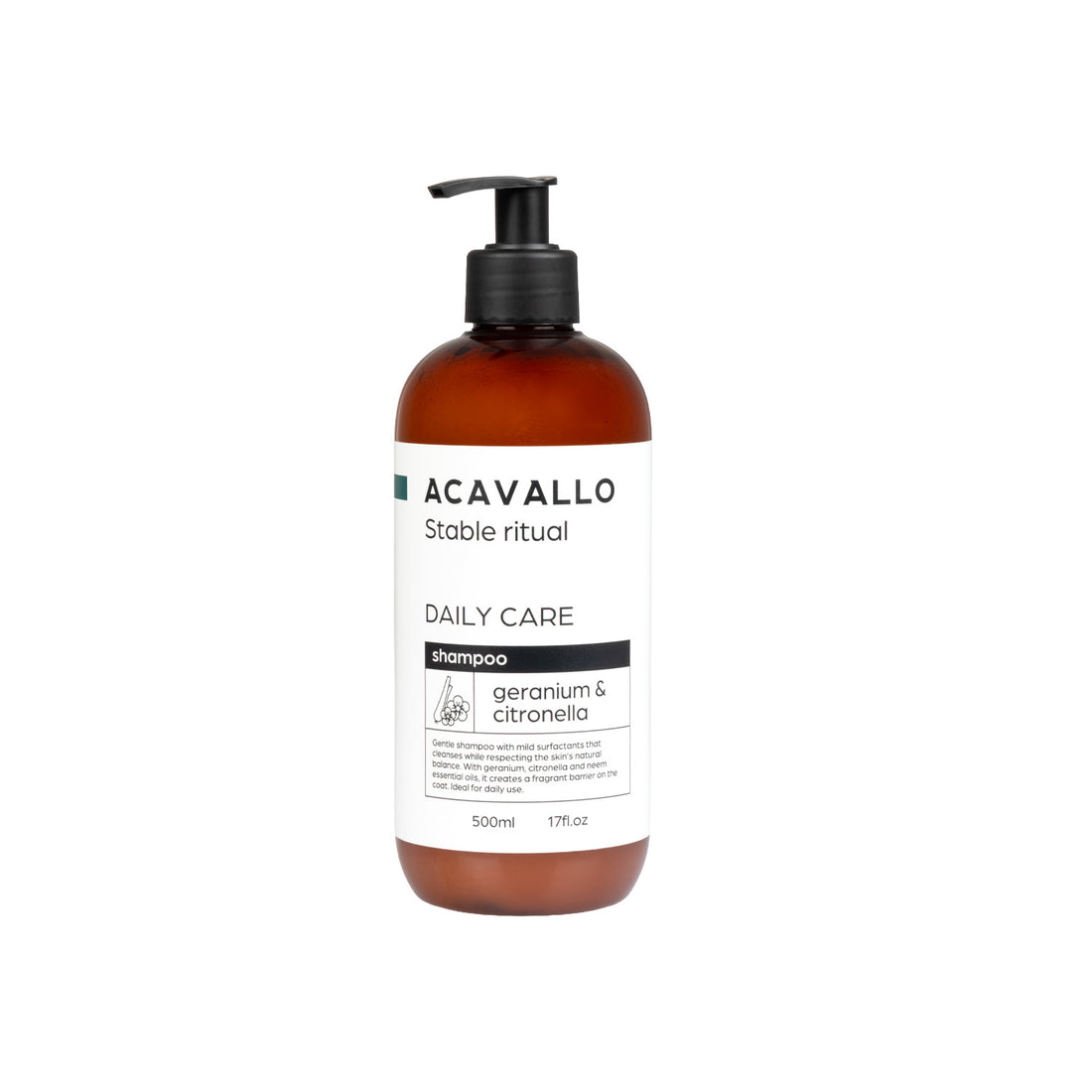 Acavallo - Insektshampoo, citronella, geranium og neem, 500 ml