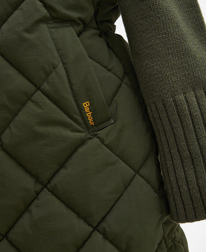 Barbour- Dame, Vest, lang,  Leverton Gilet - Olive/Ancient