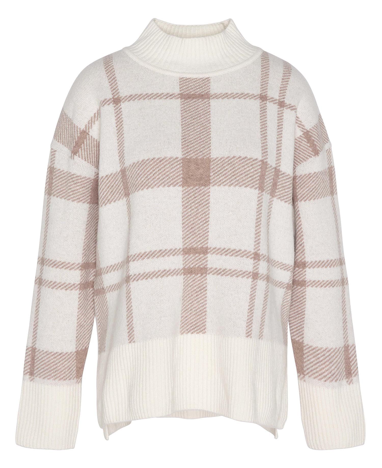 Barbour - Dame sweater, Deanna Knit - Winter White Tartan