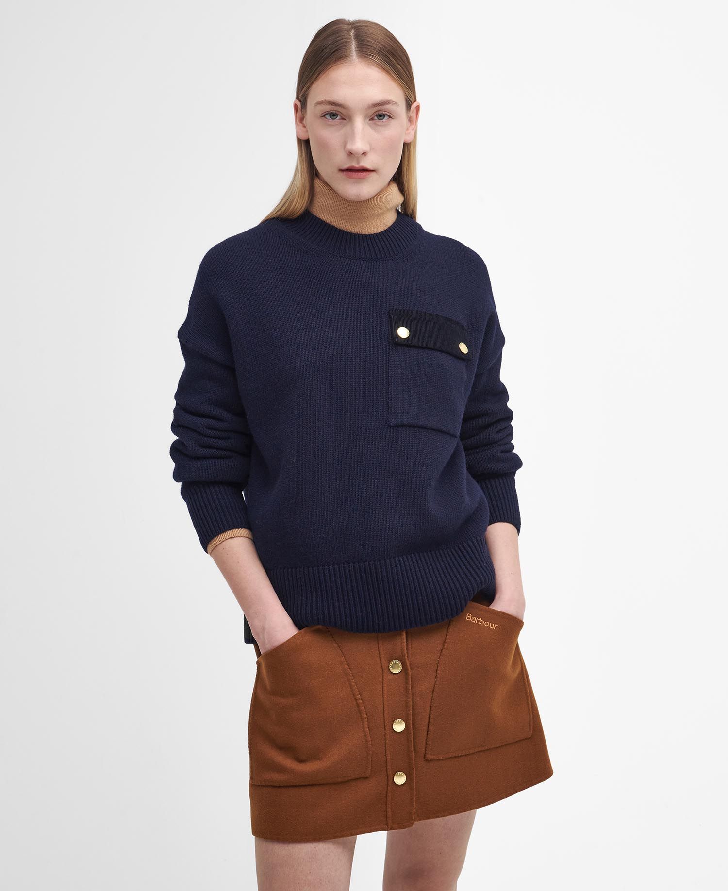 Barbour - Dame jumper, Reighton Knit - Navy