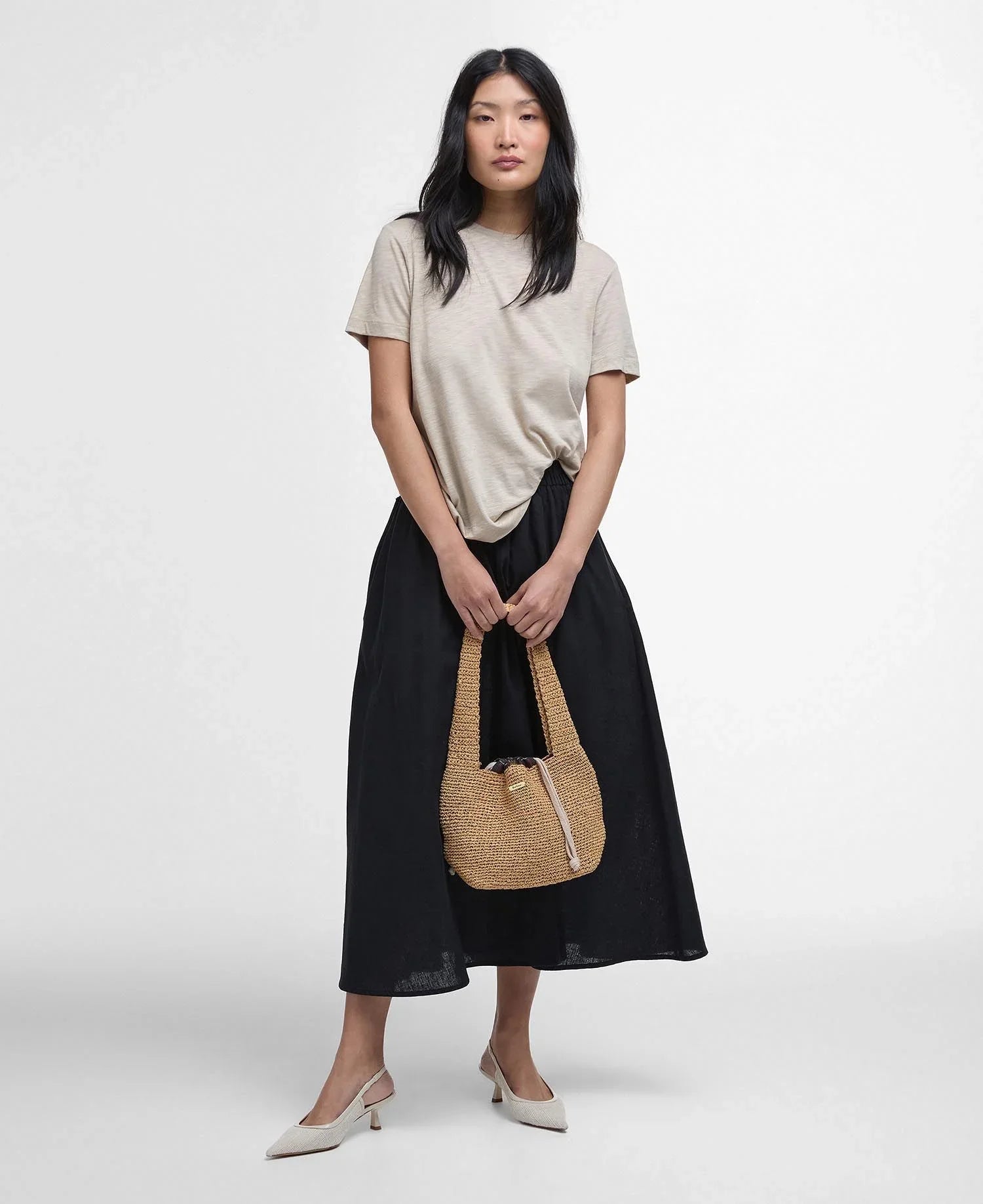 Barbour Ava T-shirt – Tidløs elegance i lys sand