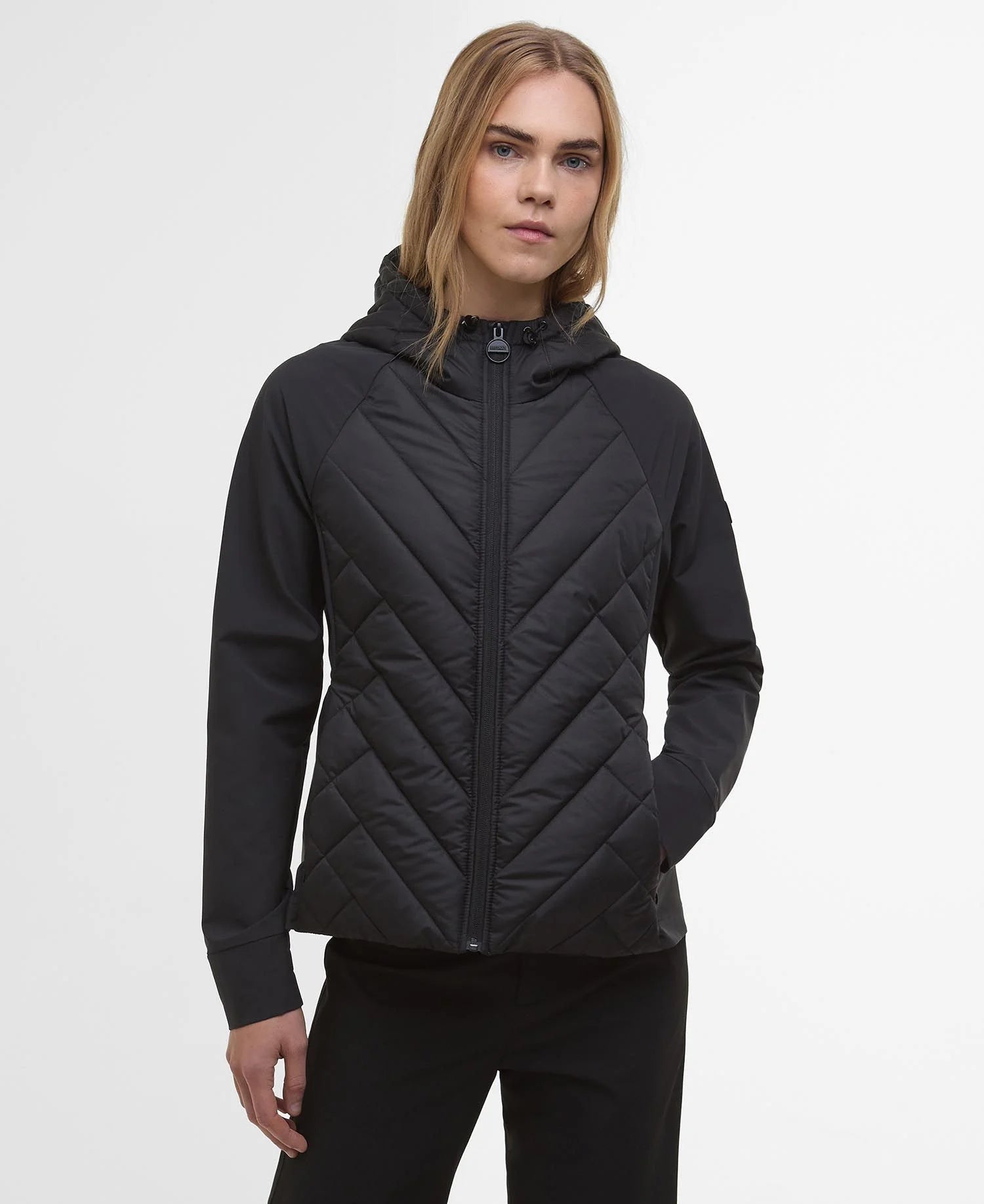 Barbour - Jakke, Dakota Quilted sweat- Black