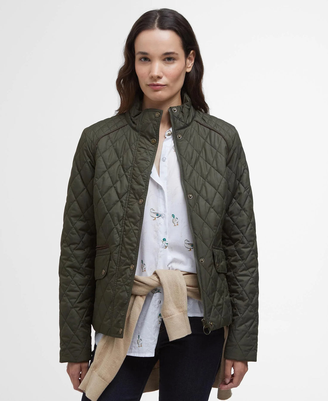 Barbour  - Jakke, Dame, Crawford Cavalry Quilt- Olive