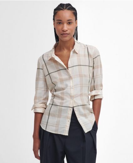 Barbour - Dame skjorte - Bredon Check - Winter White/Loden Tartan