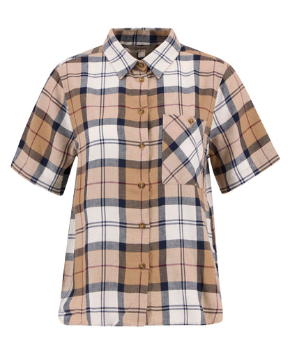 Barbour - dame skjorte, kortærmet, Fern- Hessian tartan
