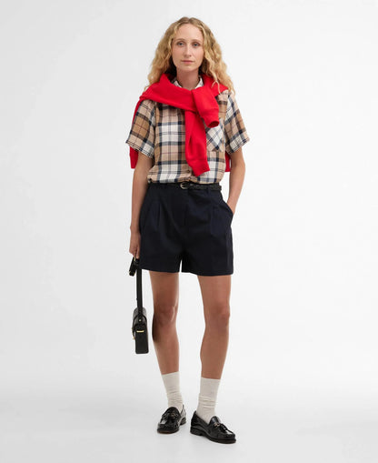 Barbour - dame skjorte, kortærmet, Fern- Hessian tartan