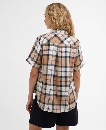 Barbour - dame skjorte, kortærmet, Fern- Hessian tartan