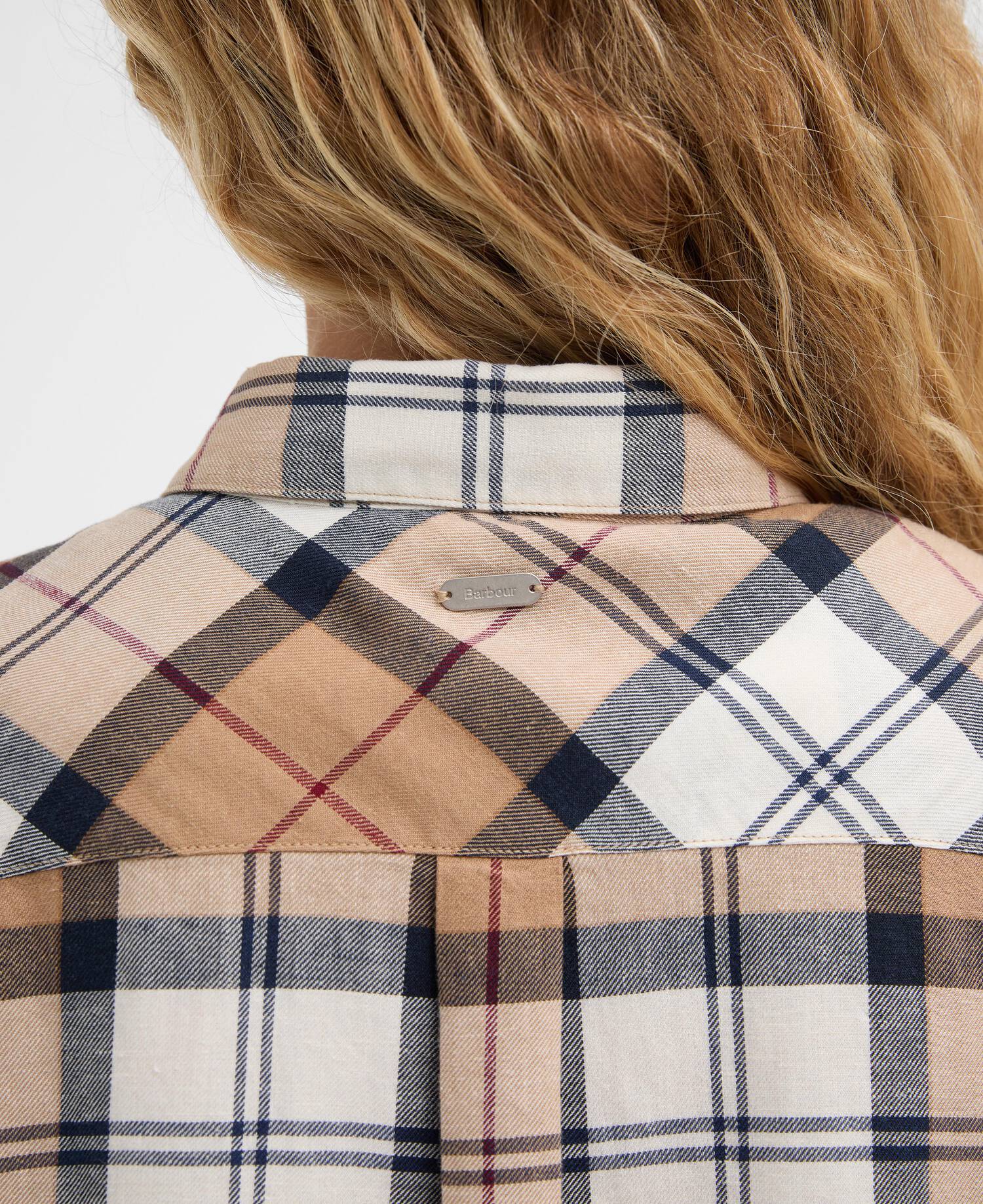 Barbour - dame skjorte, kortærmet, Fern- Hessian tartan