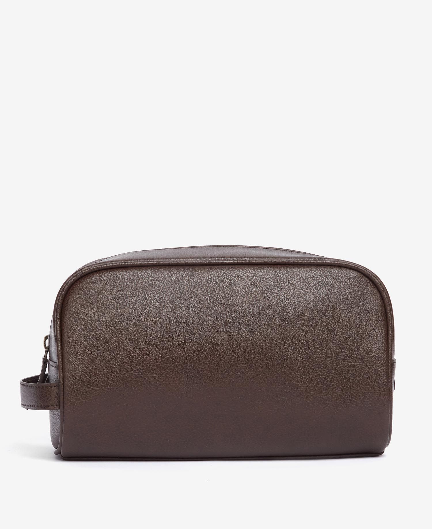 Barbour - Toilettaske, læder, Leather Washbag, - Dark Brown