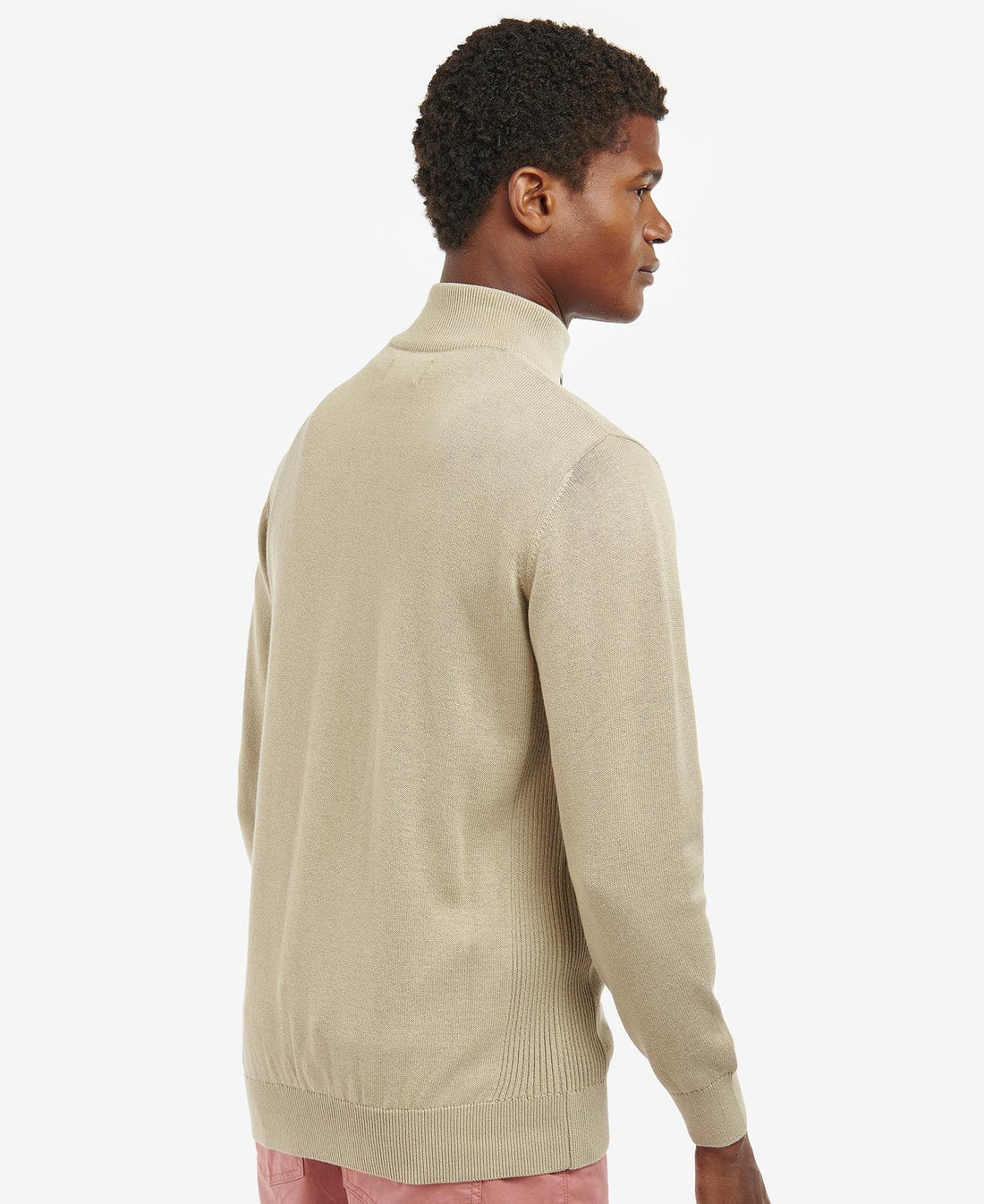 Barbour -Herre, Sweater, Cotton Half Zip, Stone