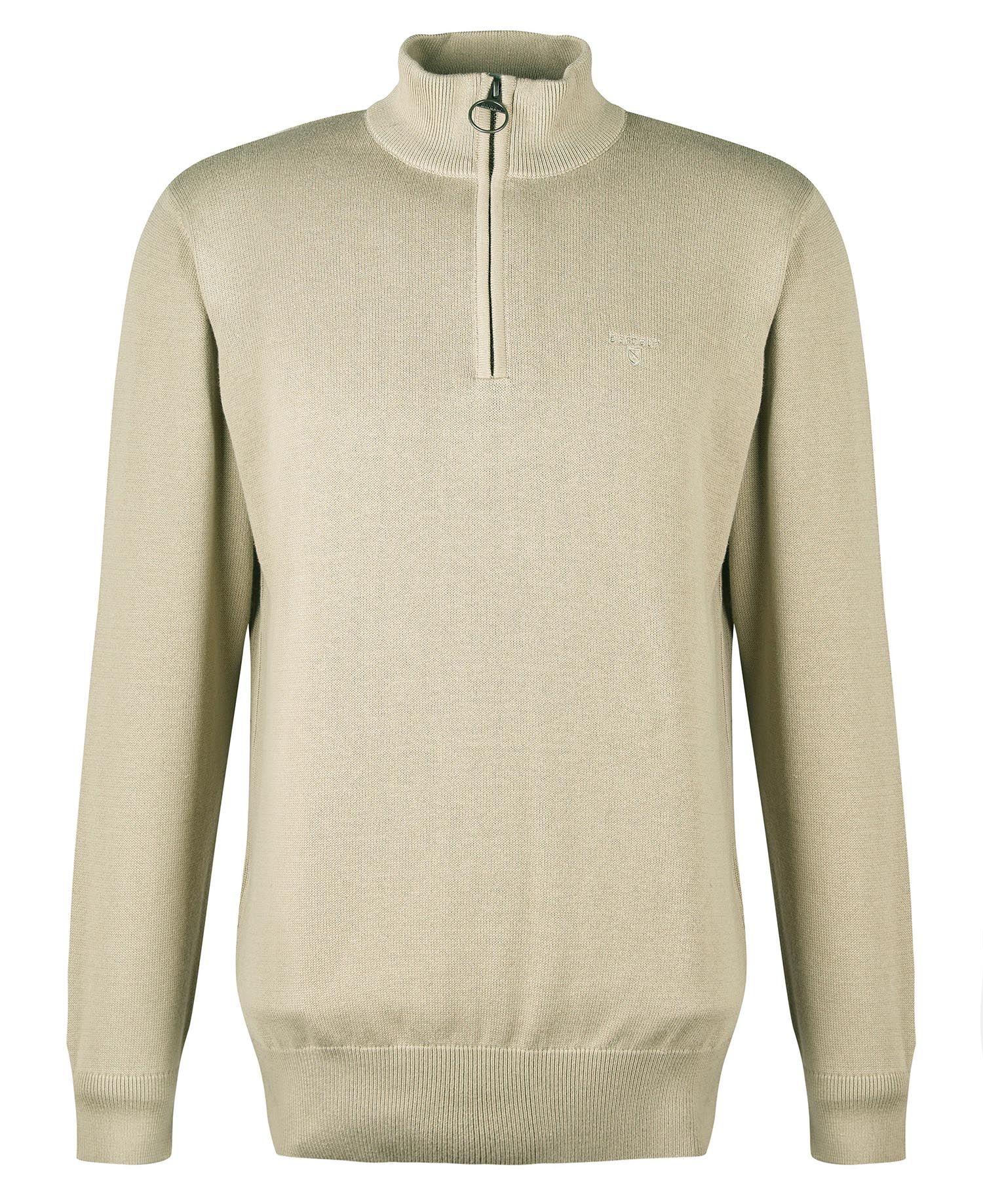 Barbour -Herre, Sweater, Cotton Half Zip, Stone