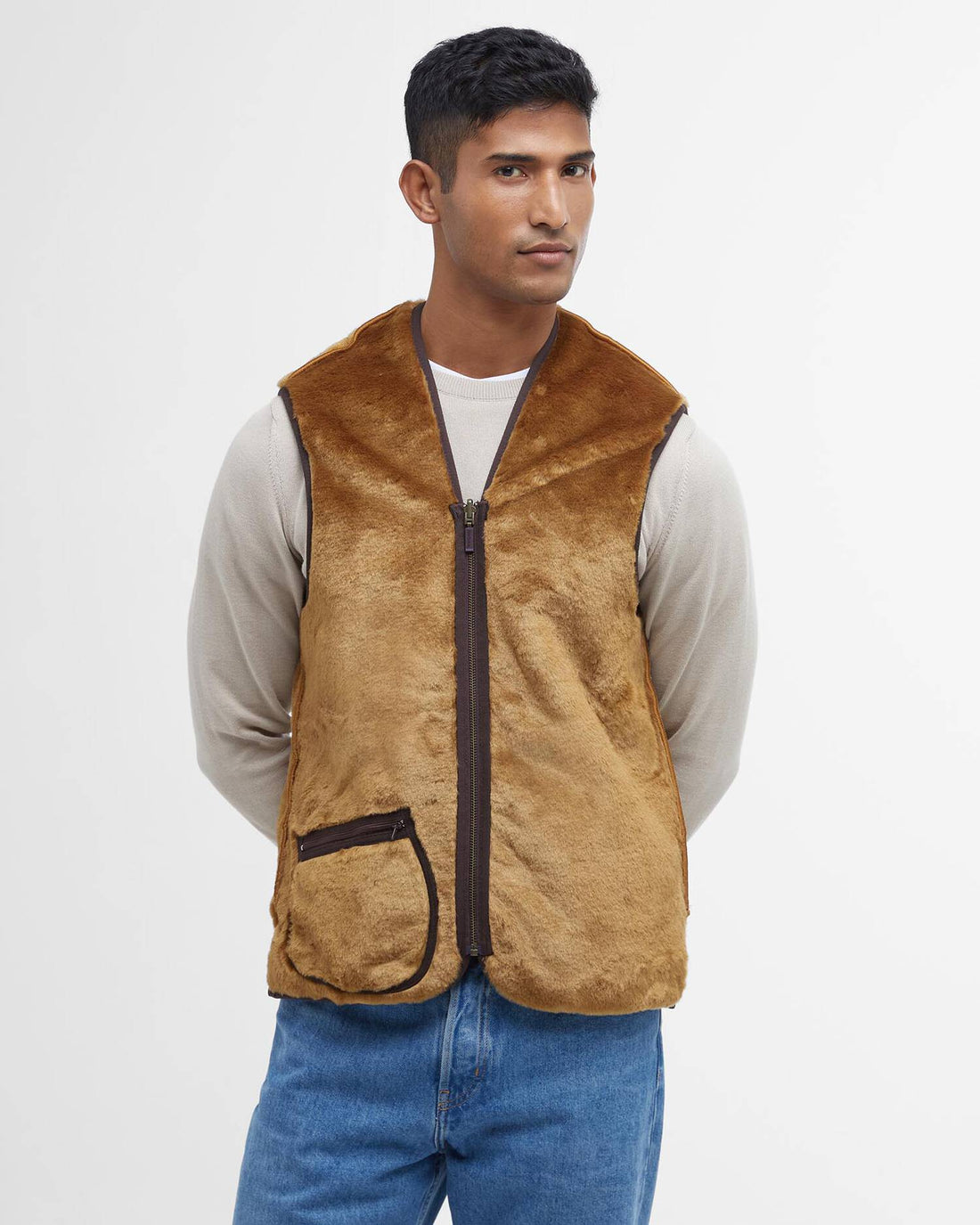 Barbour - Vest, herre, Warm Pile- Brown