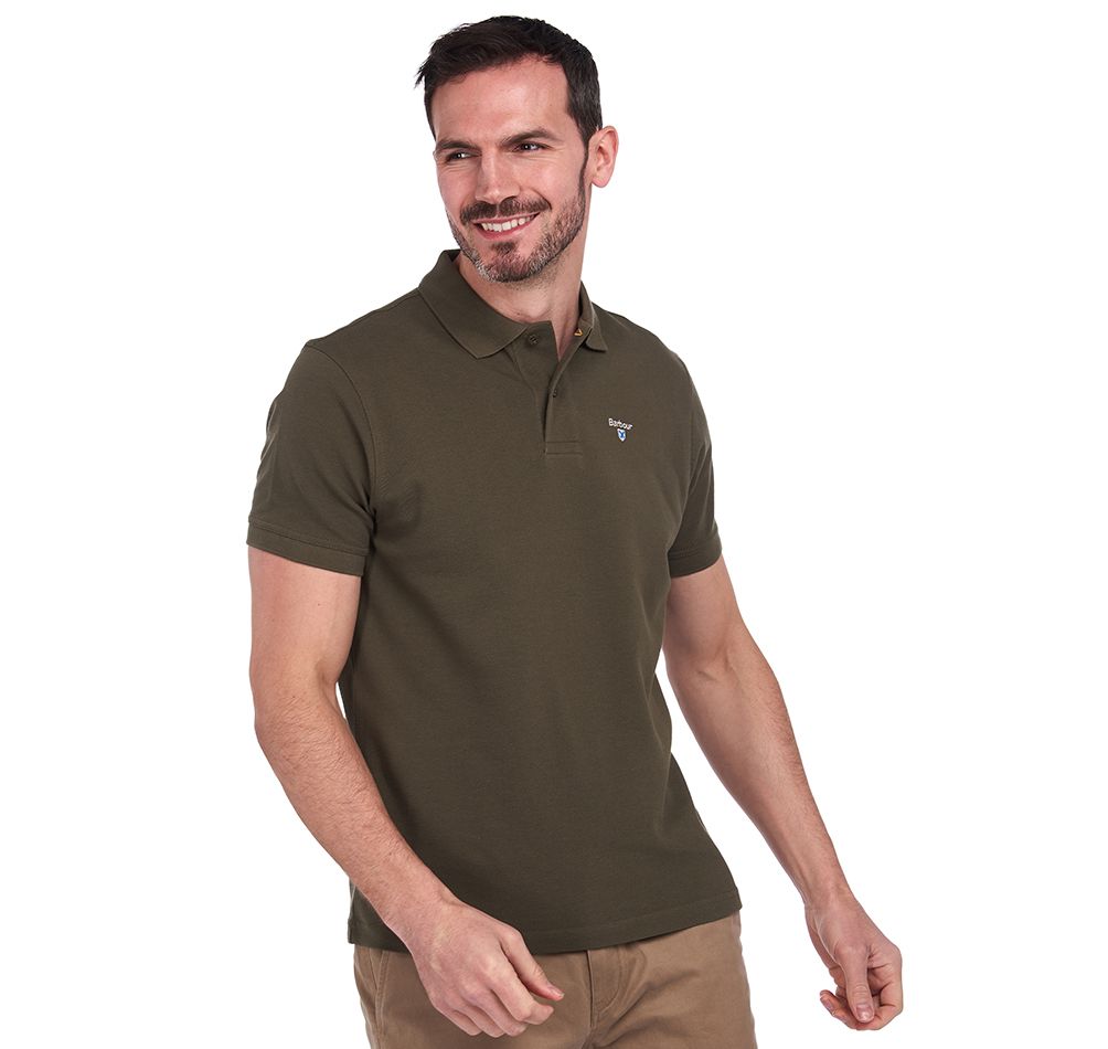 Barbour - Herre, Polo - Olive