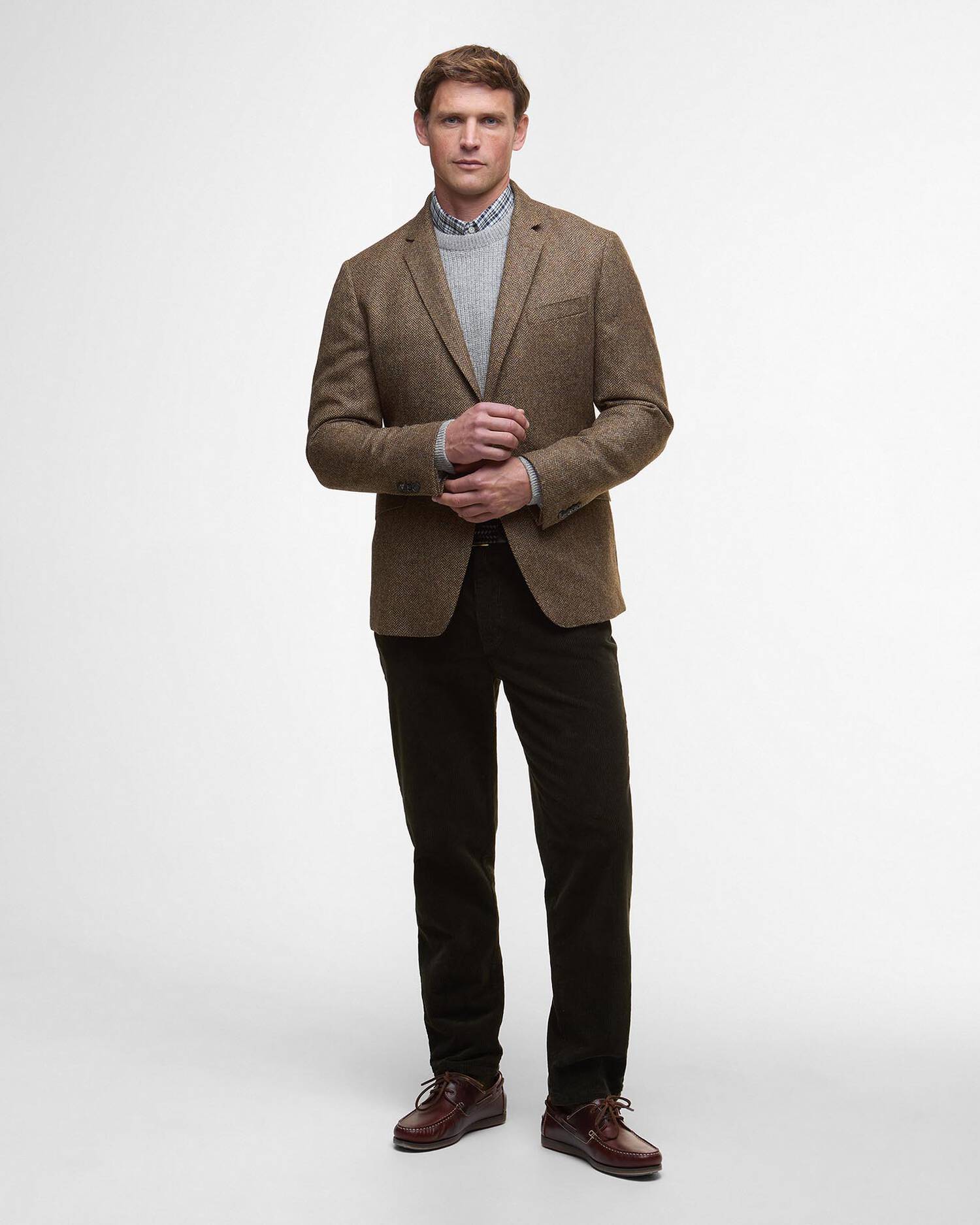 Barbour, Blazer, Herre, Herringbone- Brown