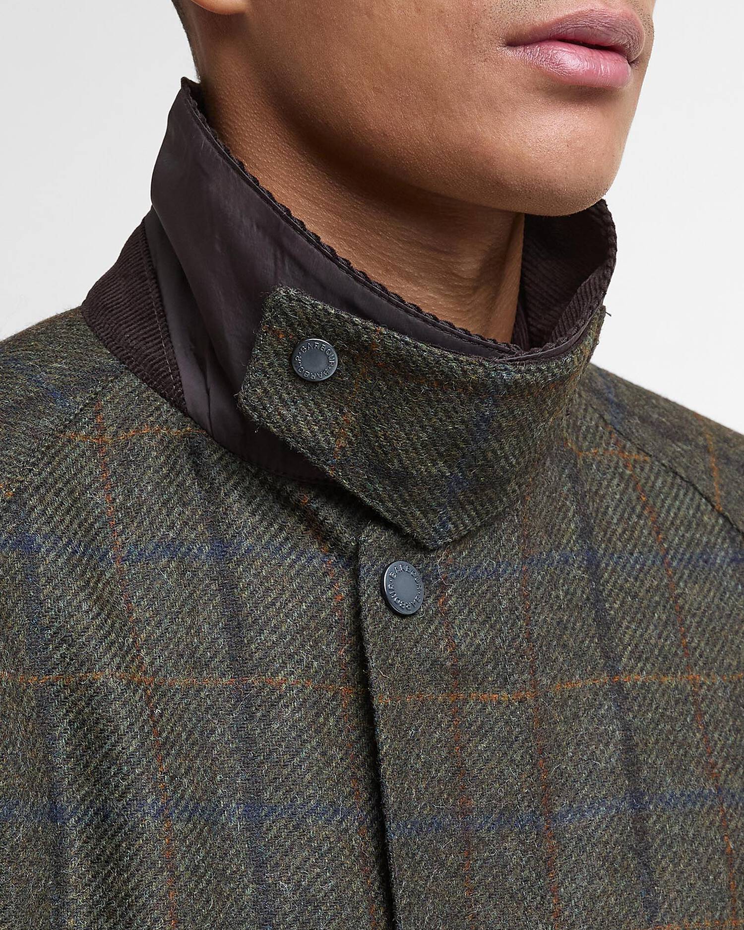 Barbour - Jakke, herre, Bedale Check Wool- Olive