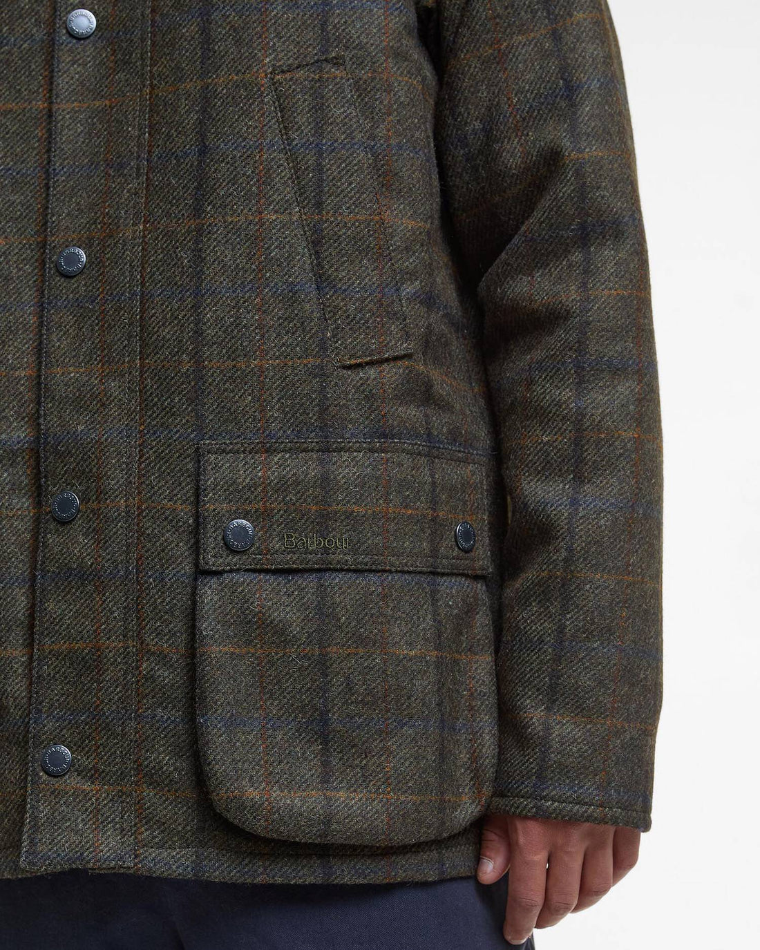 Barbour - Jakke, herre, Bedale Check Wool- Olive