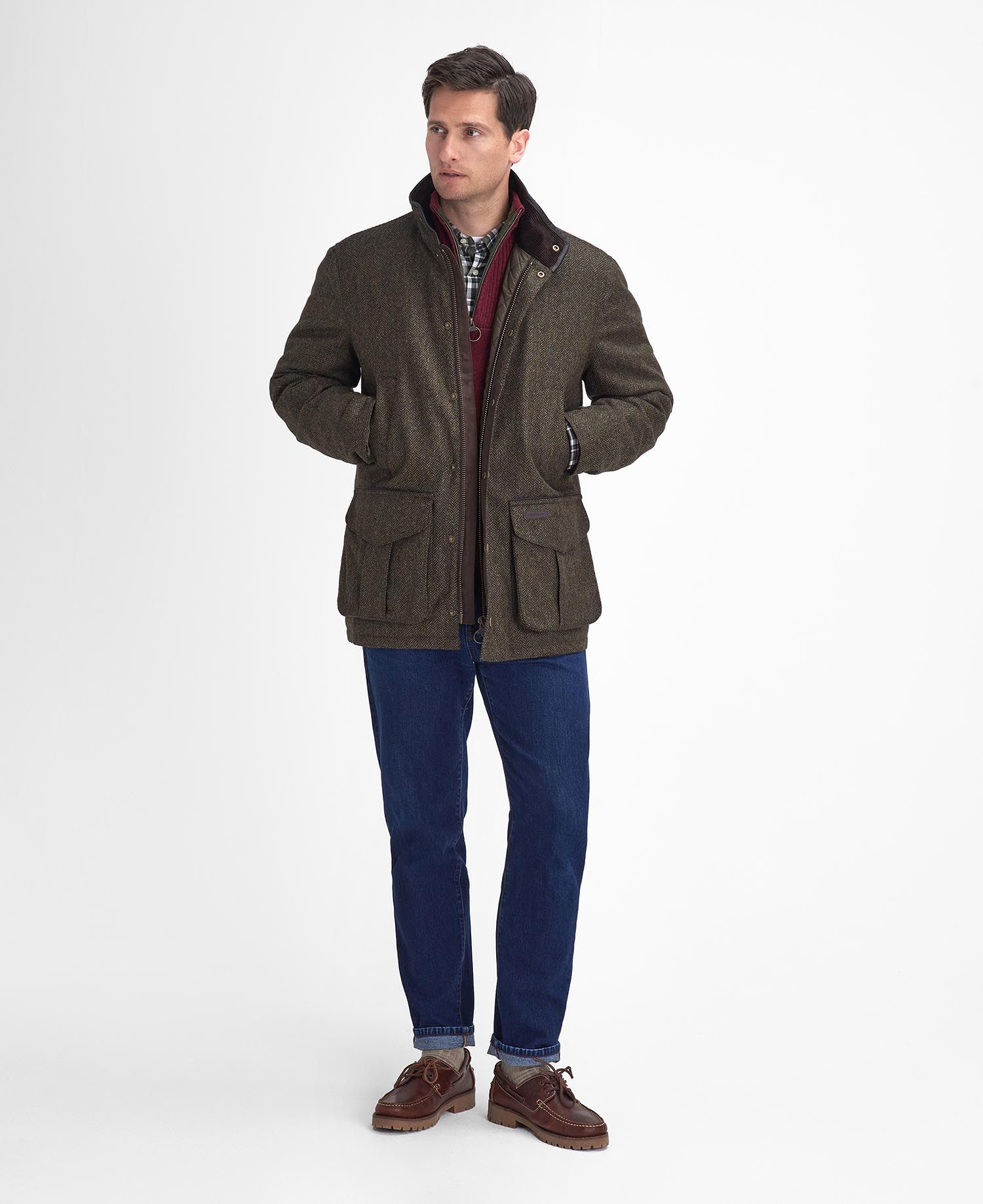 Barbour,, jakke, Herre, Hereford Tweed - Olive