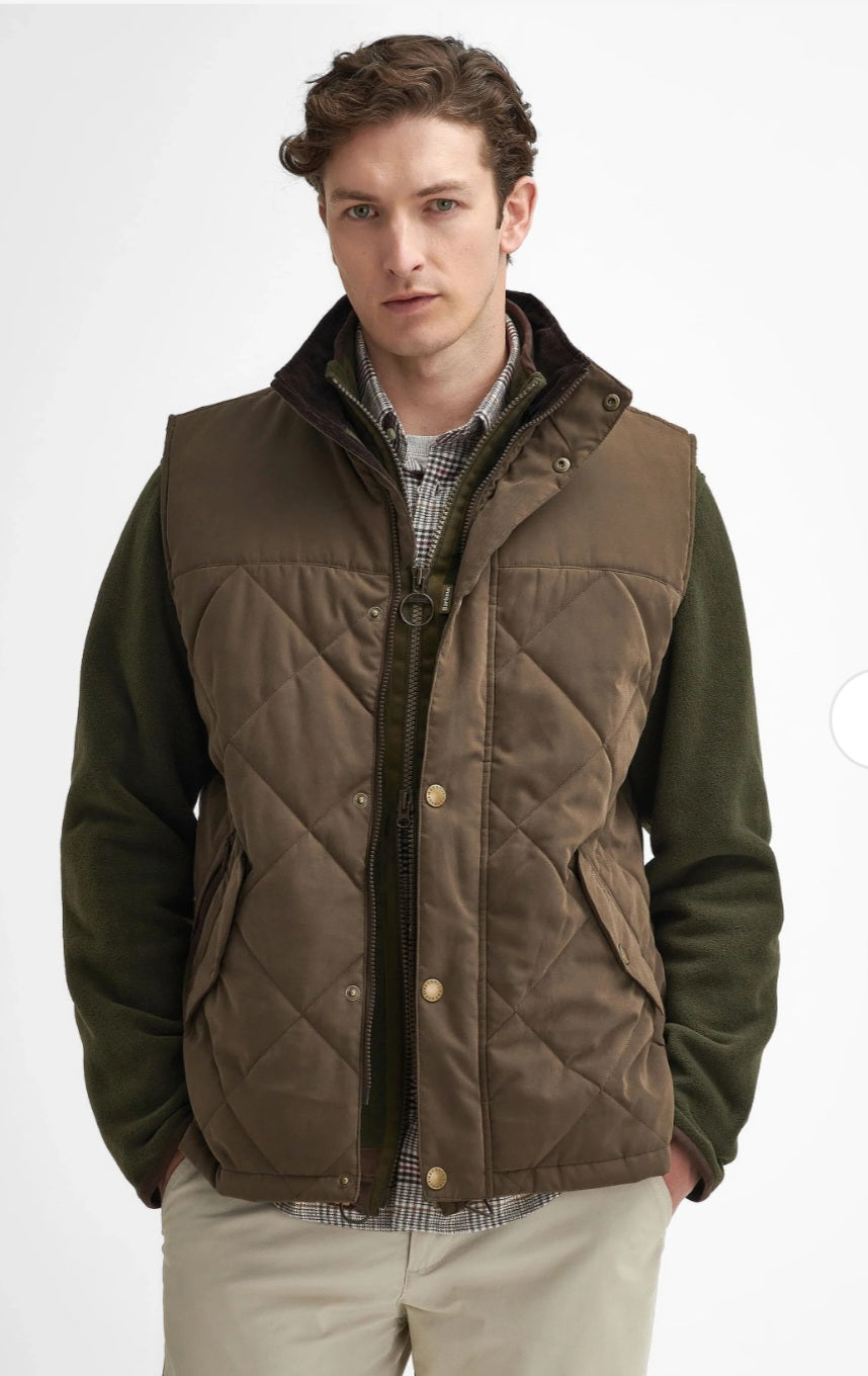 Barbour - Herre vest, Elter Gilet - Dark Olive