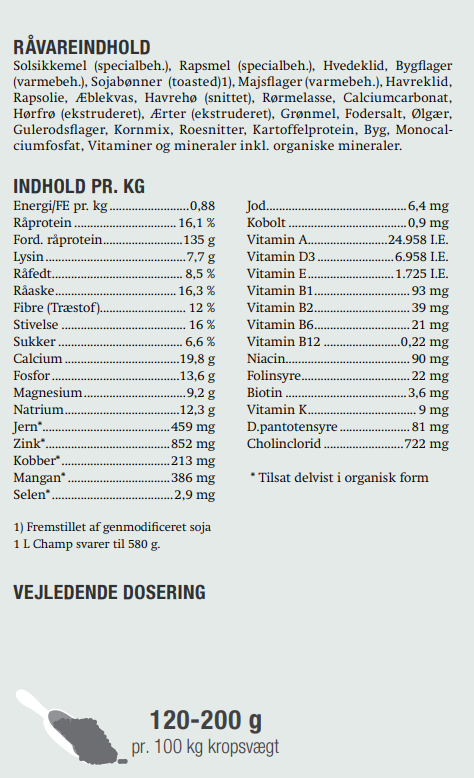 Equsana - Tilskudsfoder, Ridehest, Champ - 15 kg