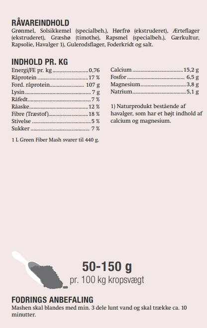 Equsana - Mash, Nøjsom, Green Fiber Mash - 15 kg