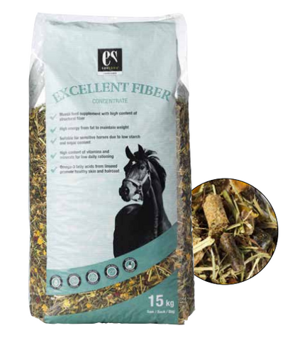 Equsana - Tilskudsfoder, Müsli, Ridehest, Excellent Fiber - 15 kg